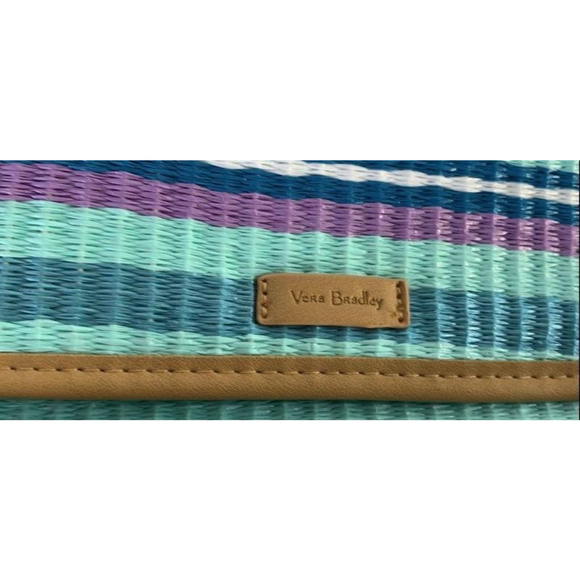 Vera Bradley Blue Teal Purple Striped Clutch Wristlet - Picture 6 of 10